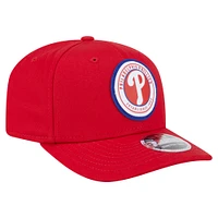 Men's New Era Red Philadelphia Phillies Circle Patch 9SEVENTY Stretch-Snap Hat