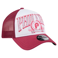 Men's New Era  Red Philadelphia Phillies Distressed 9FORTY A-Frame Adjustable Trucker Hat