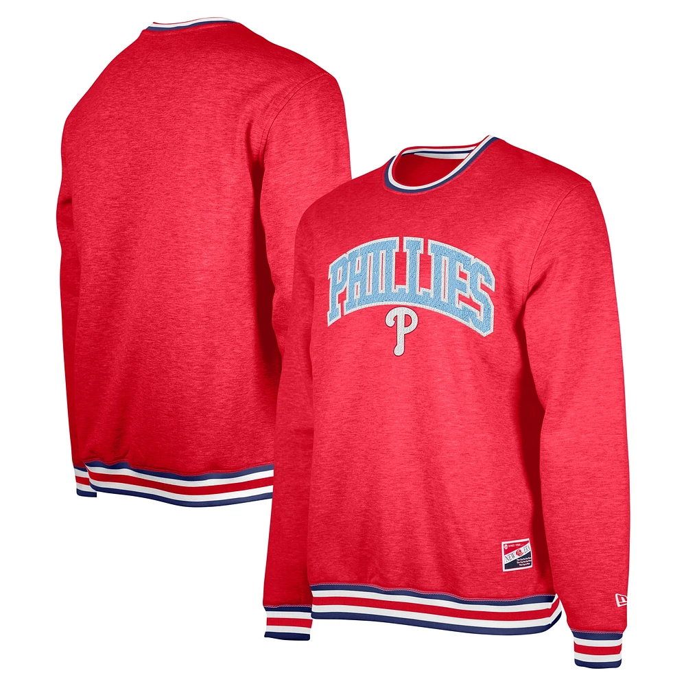 Sweat-shirt rouge pour la fête des pères Phillies de Philadelphie New Era hommes