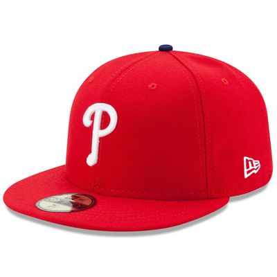 Men's New Era Red Philadelphia Phillies Game Authentic Collection On-Field 59FIFTY Fitted Hat