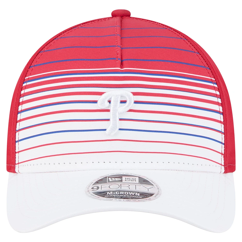 Men's New Era  Red Philadelphia Phillies Gradient 9FORTY M-Crown Adjustable Hat