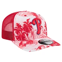 Men's New Era Red Philadelphia Phillies Hula Trucker 9SEVENTY Adjustable Hat