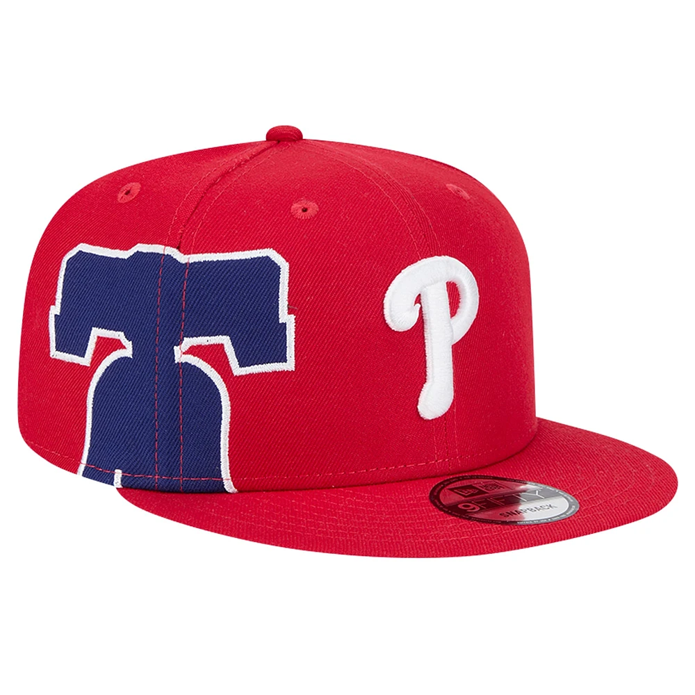 Casquette Snapback 9FIFTY rouge avec logo Philadelphia Phillies de New Era pour homme