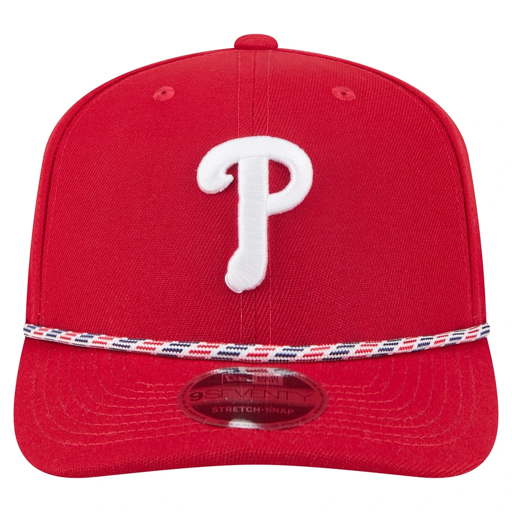 Men's New Era Red Philadelphia Phillies Multi-Rope 9SEVENTY Stretch-Snap Hat