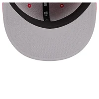 Men's New Era Red Philadelphia Phillies Overlap 59FIFTY Fitted Hat