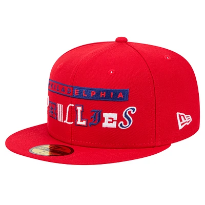 Men's New Era Red Philadelphia Phillies Ransom 59FIFTY Fitted Hat