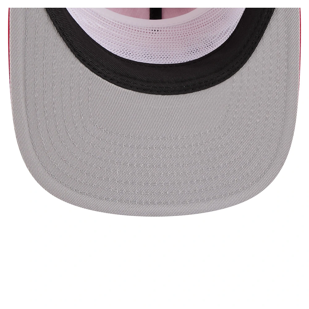 Casquette de golf ajustable rétro en satin rouge des Philadelphia Phillies pour homme de New Era