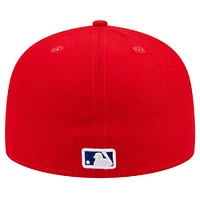 Men's New Era Red Philadelphia Phillies Script Sided 59FIFTY Fitted Hat