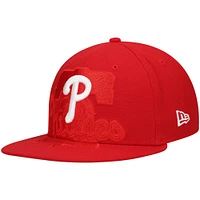 Men's New Era Red Philadelphia Phillies Shadow Logo 59FIFTY Fitted Hat