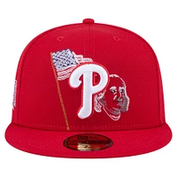 Men's New Era Red Philadelphia Phillies State Stitch 59FIFTY Fitted Hat
