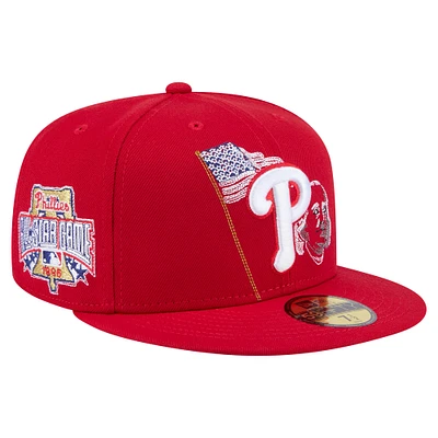 Men's New Era Red Philadelphia Phillies State Stitch 59FIFTY Fitted Hat