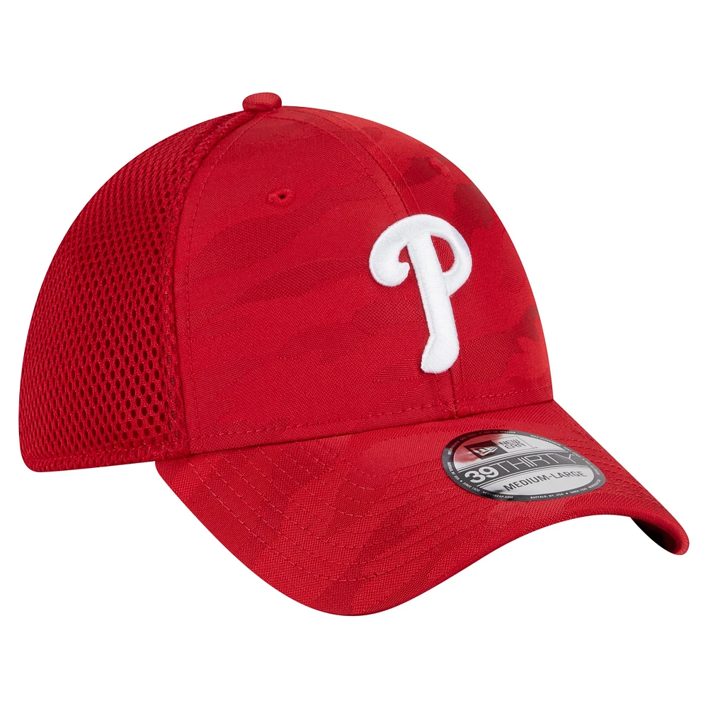 Men's New Era Red Philadelphia Phillies Subtle Camo 39THIRTY Flex Hat