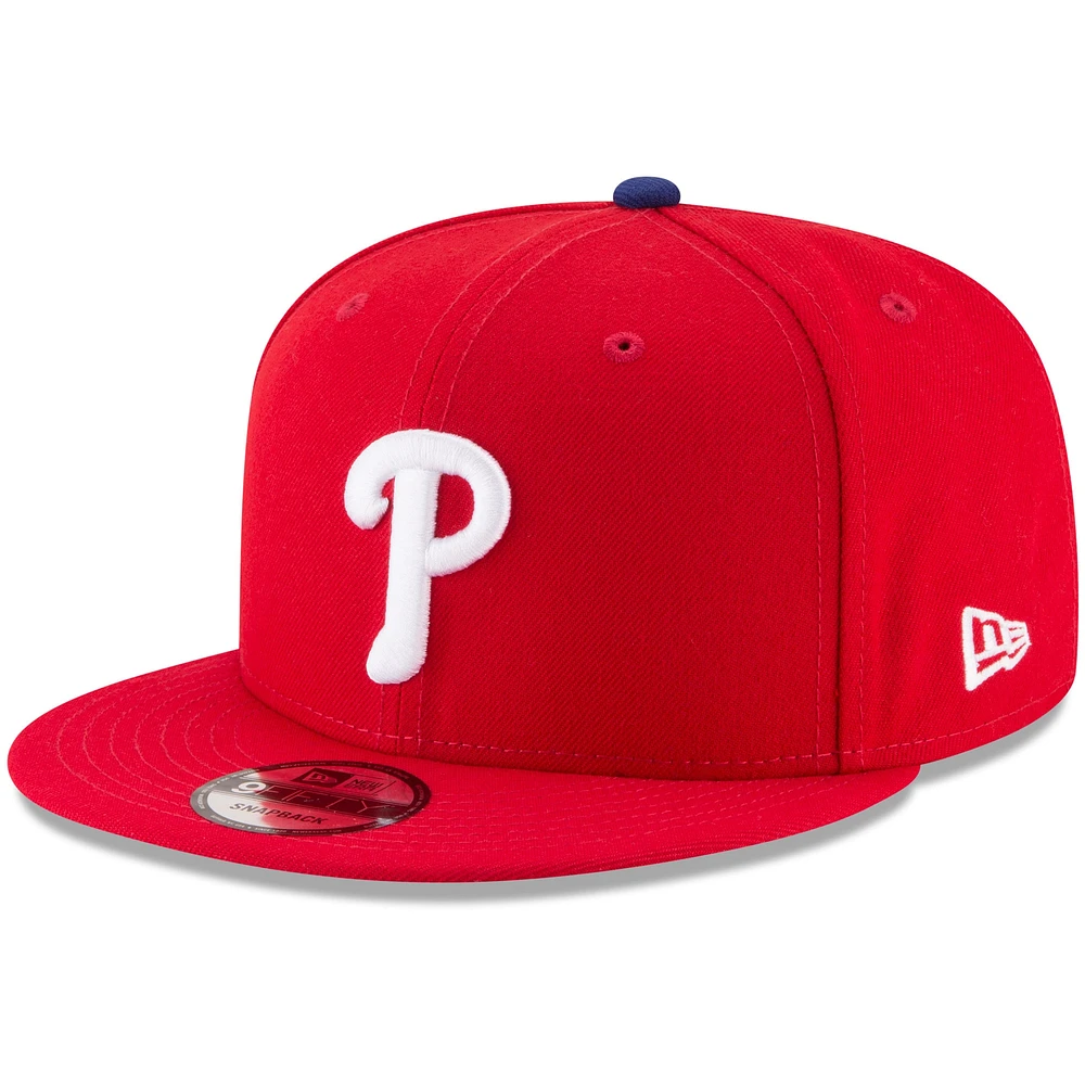 Men's New Era Red Philadelphia Phillies Team Color 9FIFTY Snapback Hat