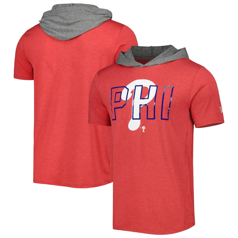 Women's Philadelphia Phillies Red Oversized Spirit Jersey V-Neck T-Shirt