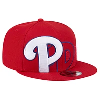 Men's New Era Red Philadelphia Phillies Team Shadow 9FIFTY Snapback Hat