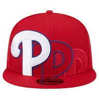 Casquette Snapback 9FIFTY Team Shadow des Philadelphia Phillies de New Era pour homme rouge