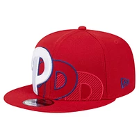 Men's New Era Red Philadelphia Phillies Team Shadow 9FIFTY Snapback Hat