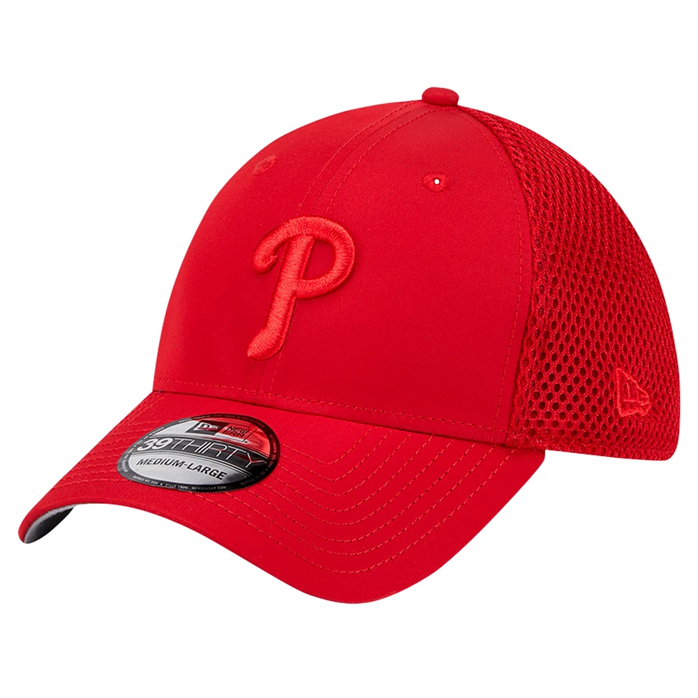 Casquette flexible 39THIRTY Team Tone des Phillies de Philadelphie New Era pour hommes, rouge