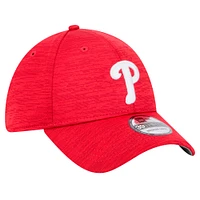 Casquette flexible rouge Philadelphia Phillies Tech 39THIRTY New Era pour hommes