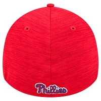 Casquette flexible rouge Philadelphia Phillies Tech 39THIRTY New Era pour hommes