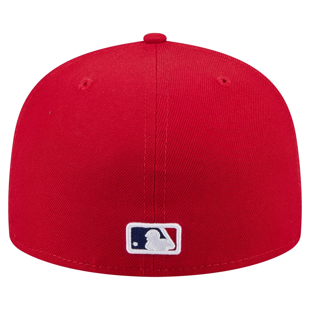Men's New Era Red Philadelphia Phillies Yarn Stitch 59FIFTY Fitted Hat