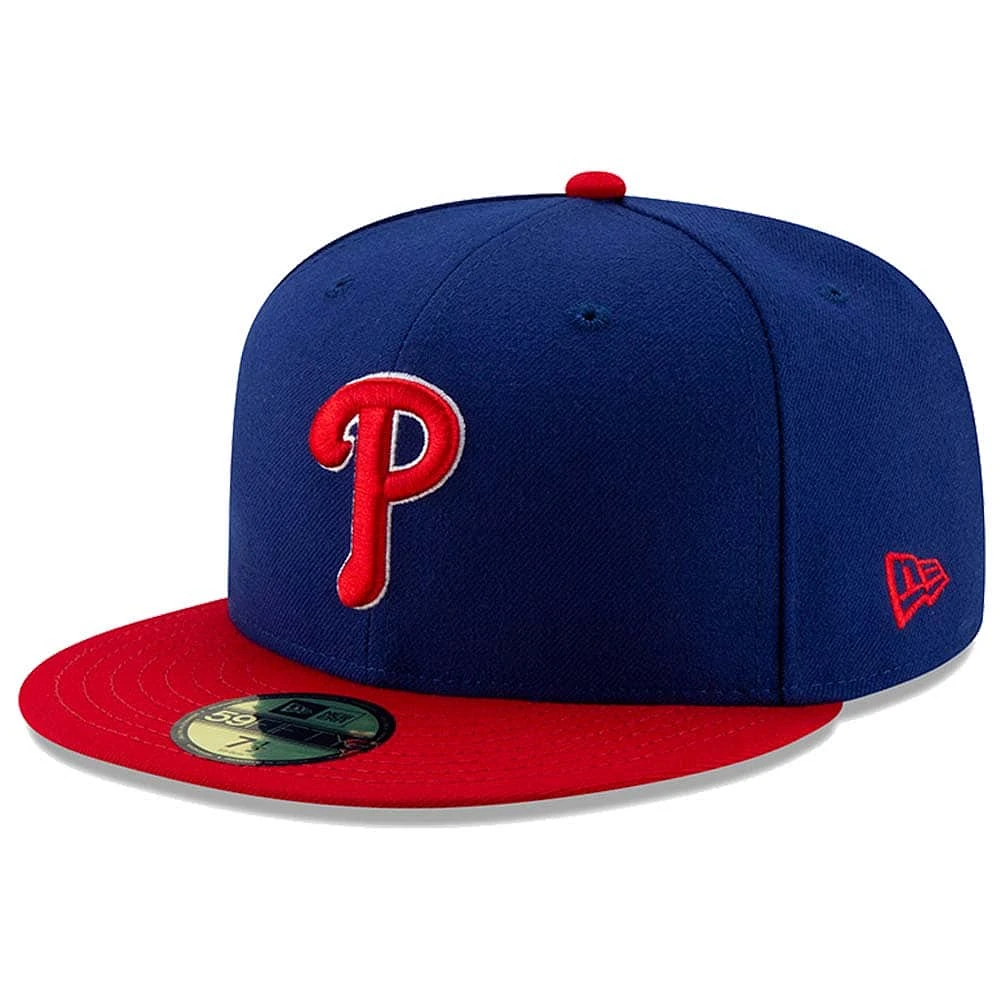 Casquette ajustée 59FIFTY On-Field Collection authentique alternative des Phillies de Philadelphie New Era pour homme, bleu royal/rouge