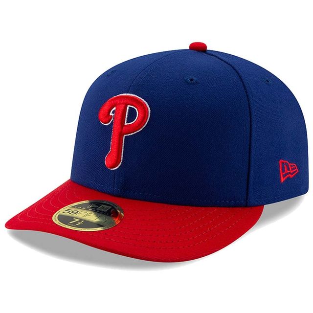 Casquette ajustée 59FIFTY à profil bas alternative sur le terrain des Phillies de Philadelphie New Era pour homme, bleu royal/rouge