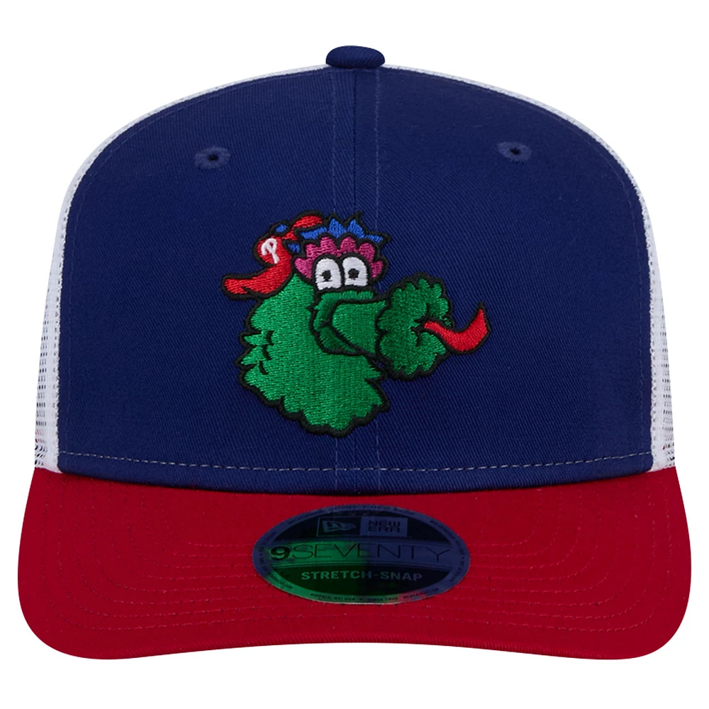 Casquette snapback de camionneur New Era Royal Philadelphia Phillies Phanatic 9SEVENTY pour hommes