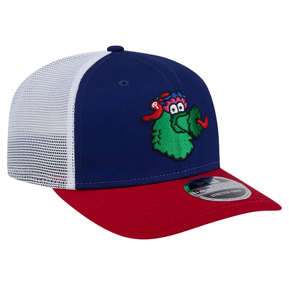 Casquette snapback de camionneur New Era Royal Philadelphia Phillies Phanatic 9SEVENTY pour hommes