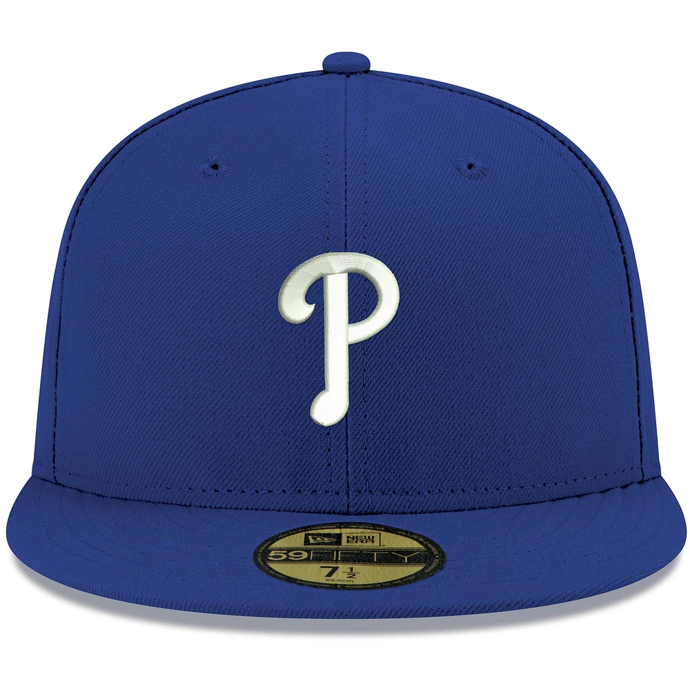 Men's New Era Royal Philadelphia Phillies White Logo 59FIFTY Fitted Hat