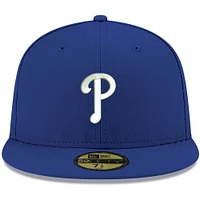 Men's New Era Royal Philadelphia Phillies White Logo 59FIFTY Fitted Hat