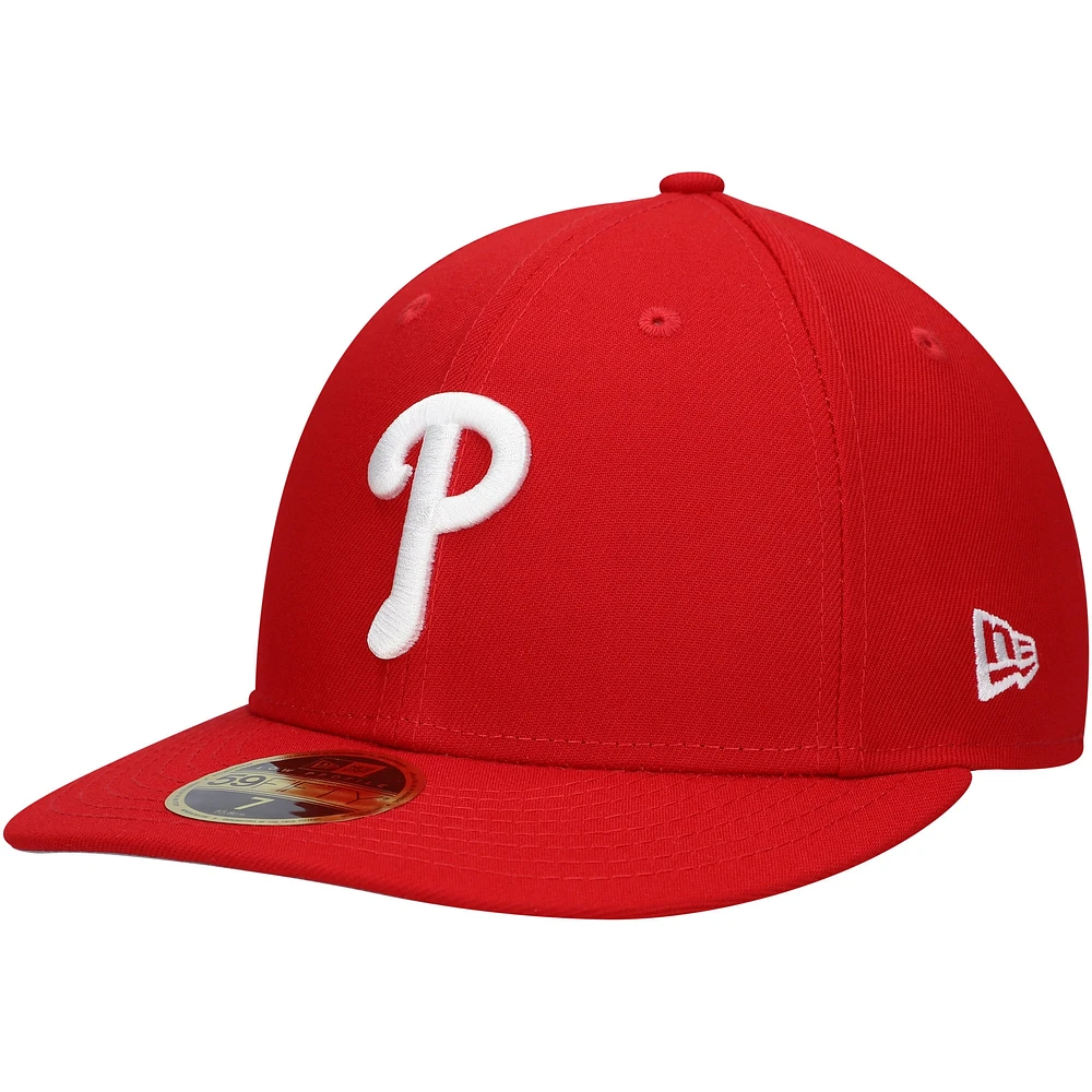 Casquette ajustée 59FIFTY écarlate des Phillies de Philadelphie New Era pour homme