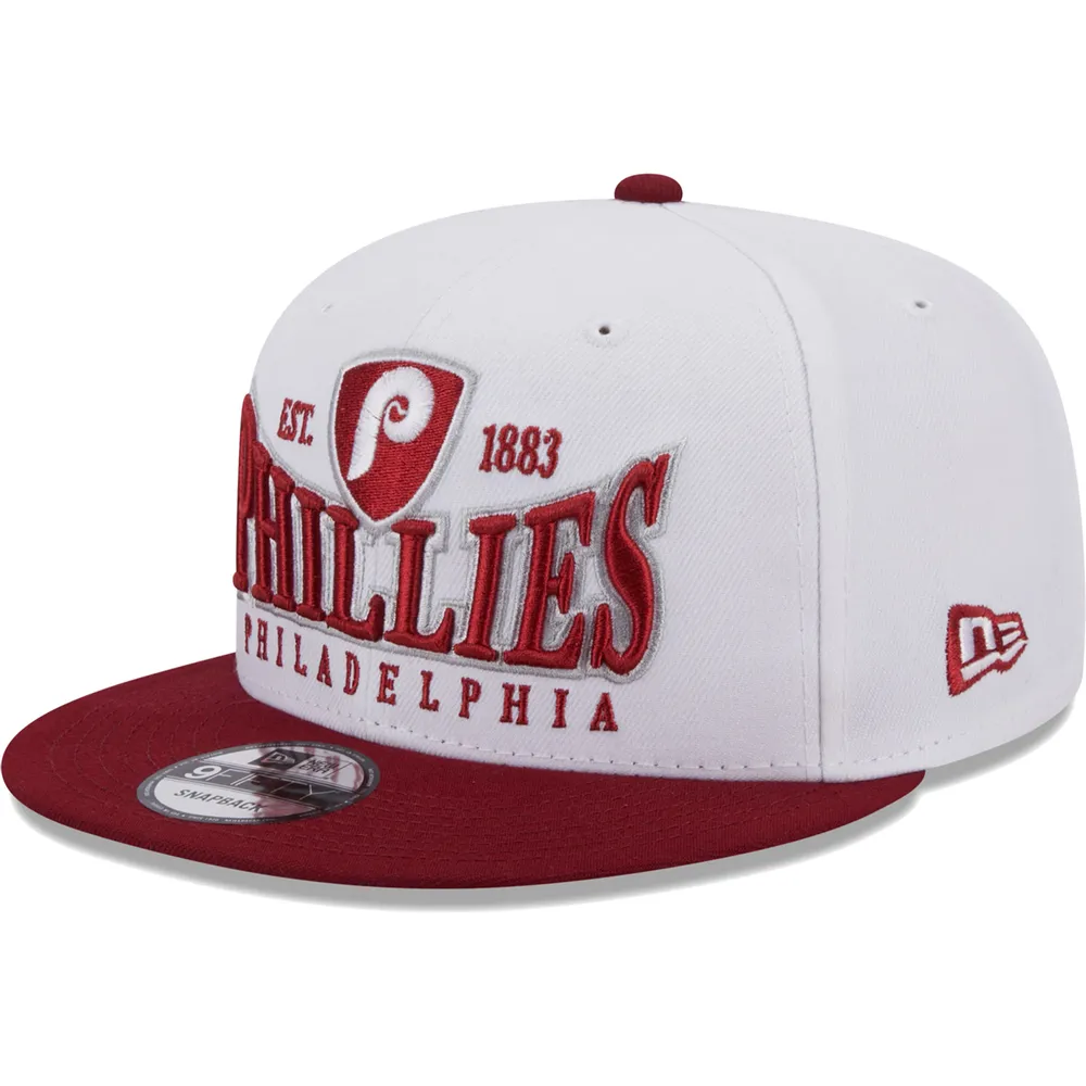 Men's Philadelphia Phillies New Era Burgundy Cooperstown Collection Team  Color Trucker 9FIFTY Snapback Hat