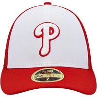 Men's New Era White/Red Philadelphia Phillies 2023 On-Field Batting Practice Low Profile 59FIFTY Fitted Hat