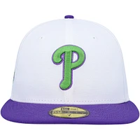 Casquette ajustée 59FIFTY pour homme des Phillies de Philadelphie 2008 avec écusson latéral New Era, blanc