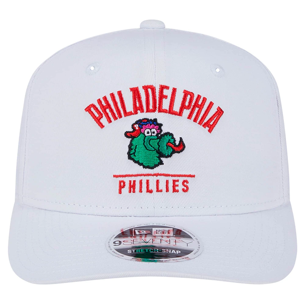 Men's New Era White Philadelphia Phillies City Arch Phanatic 9SEVENTY Stretch-Snap Adjustable Hat