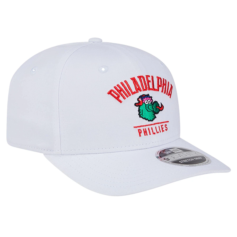 Men's New Era White Philadelphia Phillies City Arch Phanatic 9SEVENTY Stretch-Snap Adjustable Hat