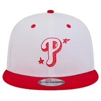 Casquette Snapback officielle 9FIFTY des Philadelphia Phillies de New Era pour homme blanche