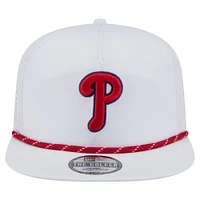 Men's New Era White Philadelphia Phillies Perforated Golfer Snapback Hat