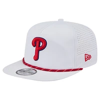 Men's New Era White Philadelphia Phillies Perforated Golfer Snapback Hat