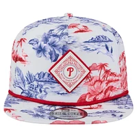 Men's New Era White Philadelphia Phillies Printed Island Golfer Snapback Hat