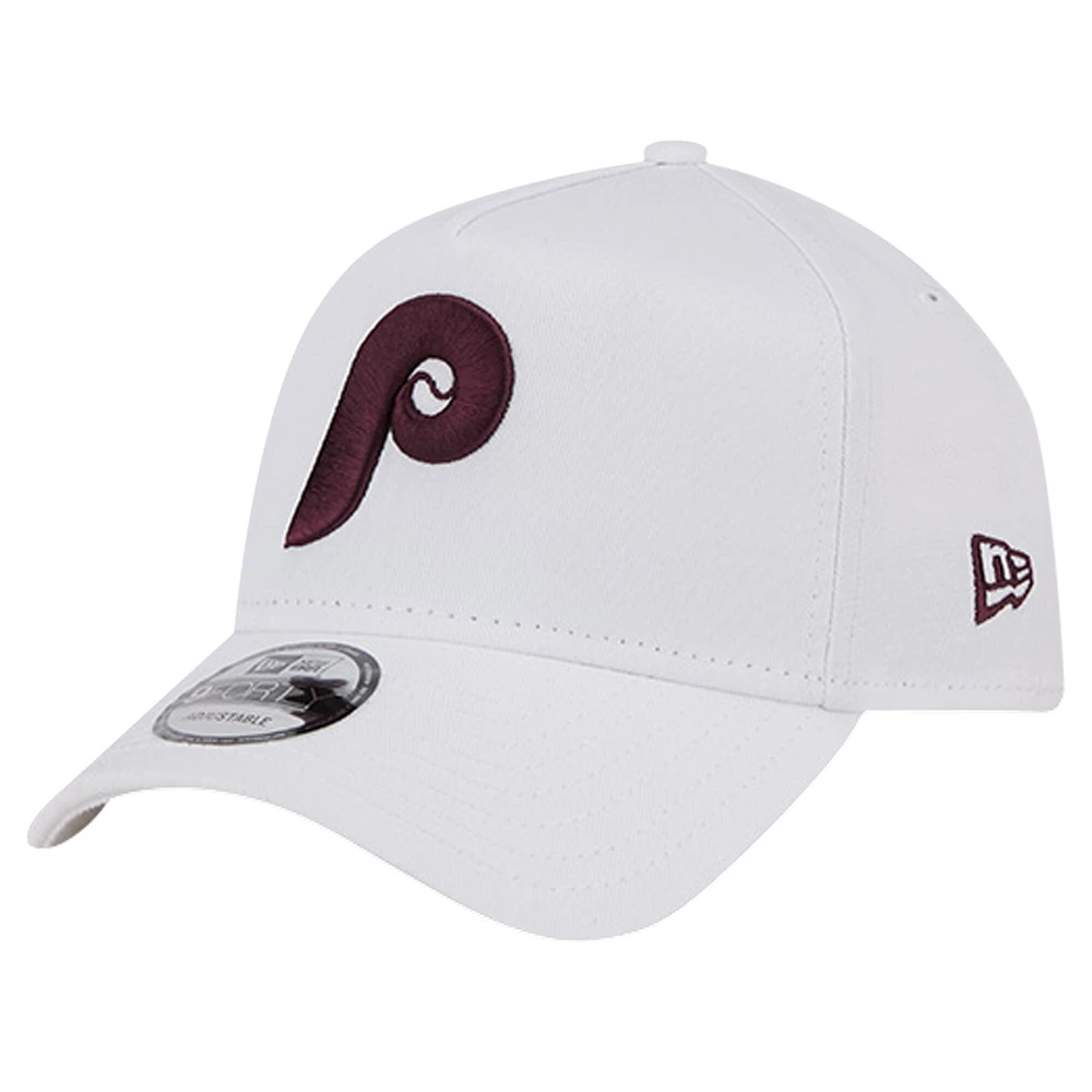 Casquette réglable blanche Philadelphia Phillies TC A-Frame 9FORTY New Era pour hommes