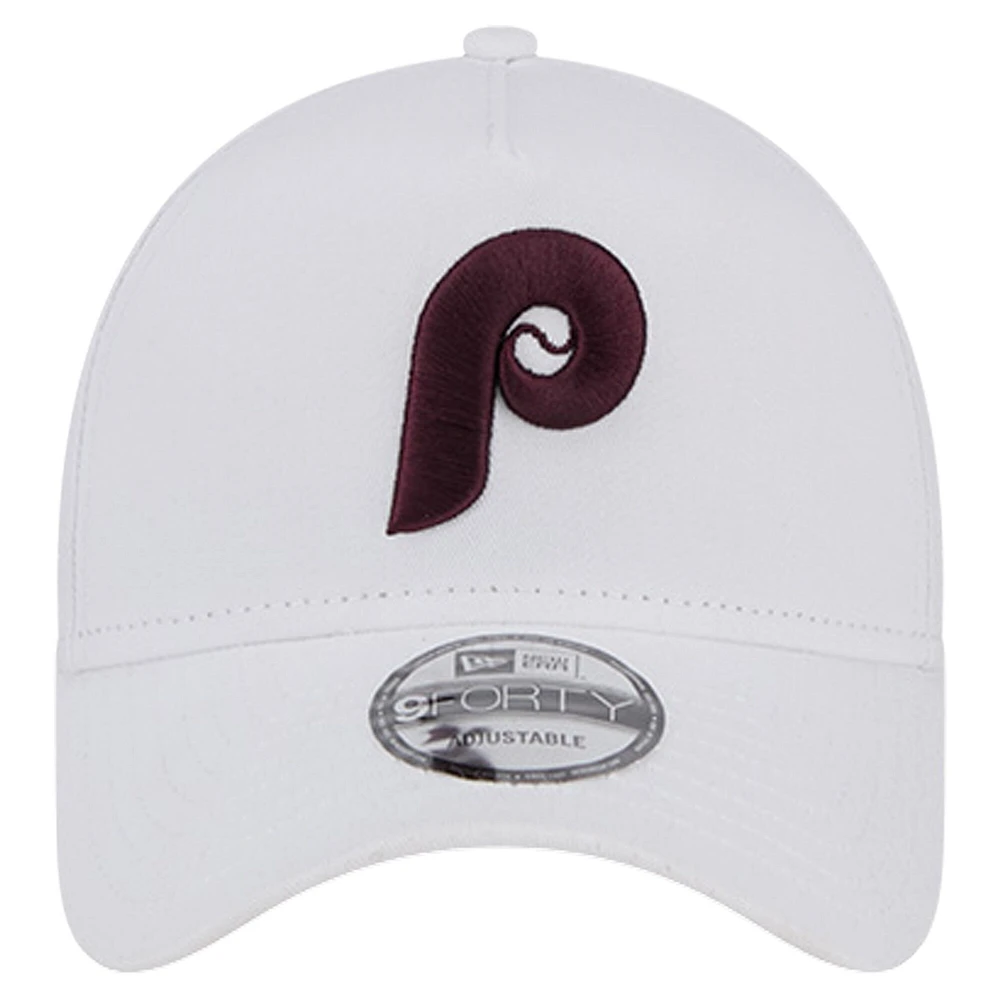 Casquette réglable blanche Philadelphia Phillies TC A-Frame 9FORTY New Era pour hommes