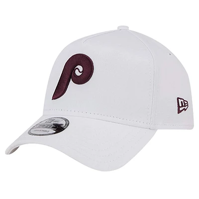 Casquette réglable blanche Philadelphia Phillies TC A-Frame 9FORTY New Era pour hommes