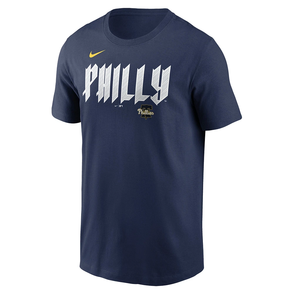 Men's Nike Alec Bohm Navy Philadelphia Phillies 2024 City Connect Fuse Name & Number T-Shirt