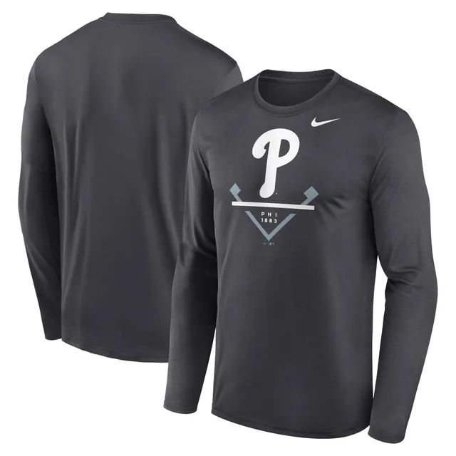 Men's Nike Anthracite Los Angeles Dodgers Icon Legend Performance Long Sleeve T-Shirt Size: Medium