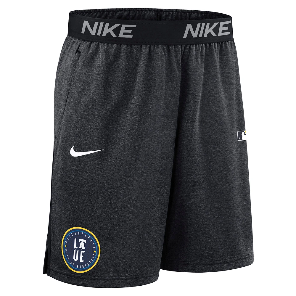 Men's Nike  Black Philadelphia Phillies Authentic Collection City Connect Performance Knit Shorts