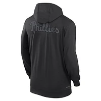 Sweat à capuche léger entièrement zippé Philadelphia Phillies Authentic Collection Travel Performance pour homme de Nike, noir