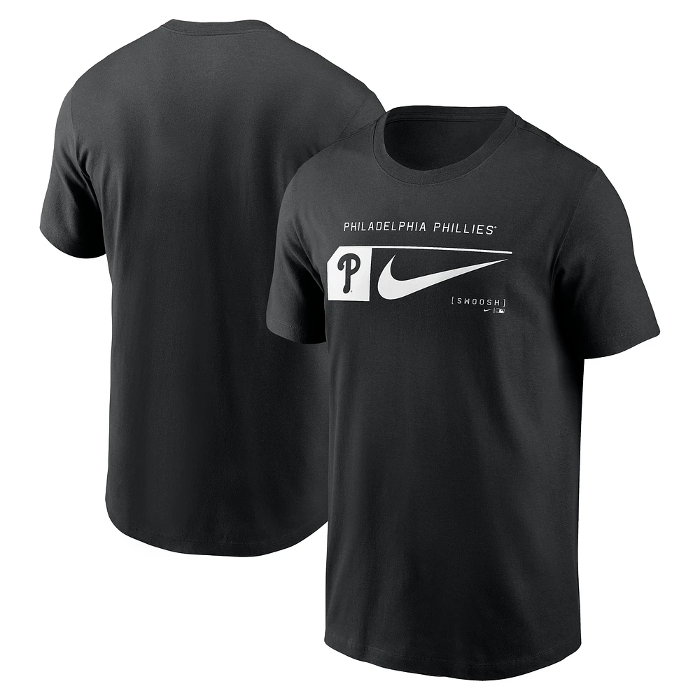 T-shirt Nike noir avec logo Swoosh pour hommes des Phillies de Philadelphie