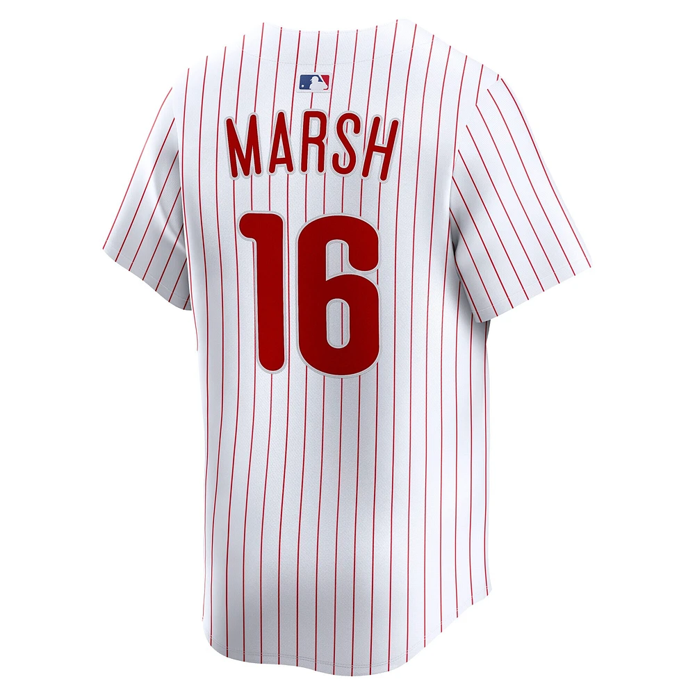 Maillot Nike Brandon Marsh blanc à domicile des Phillies de Philadelphie pour homme, édition limitée